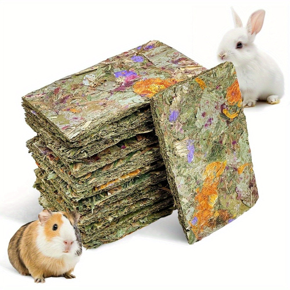Small Animal Chew Toy with 12 Pack, Rabbit Timothy Hay Toys Natural Bunny