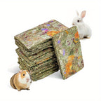 Small Animal Chew Toy with 12 Pack, Rabbit Timothy Hay Toys Natural Bunny - Timothy & Herbal Flowers - 12 PCS option
