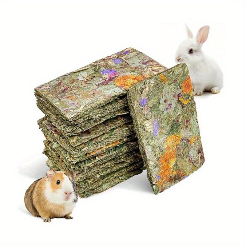 Small Animal Chew Toy with 12 Pack, Rabbit Timothy Hay Toys Natural Bunny - Timothy & Herbal Flowers - 12 PCS option
