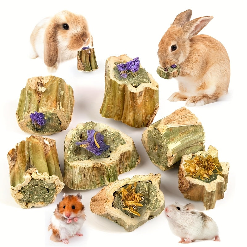 Small Animal Chew Toy with Wood, Natural Apple Wood Sticks Rabbits Hamsters - 100g Papaya Wood(Flower) option