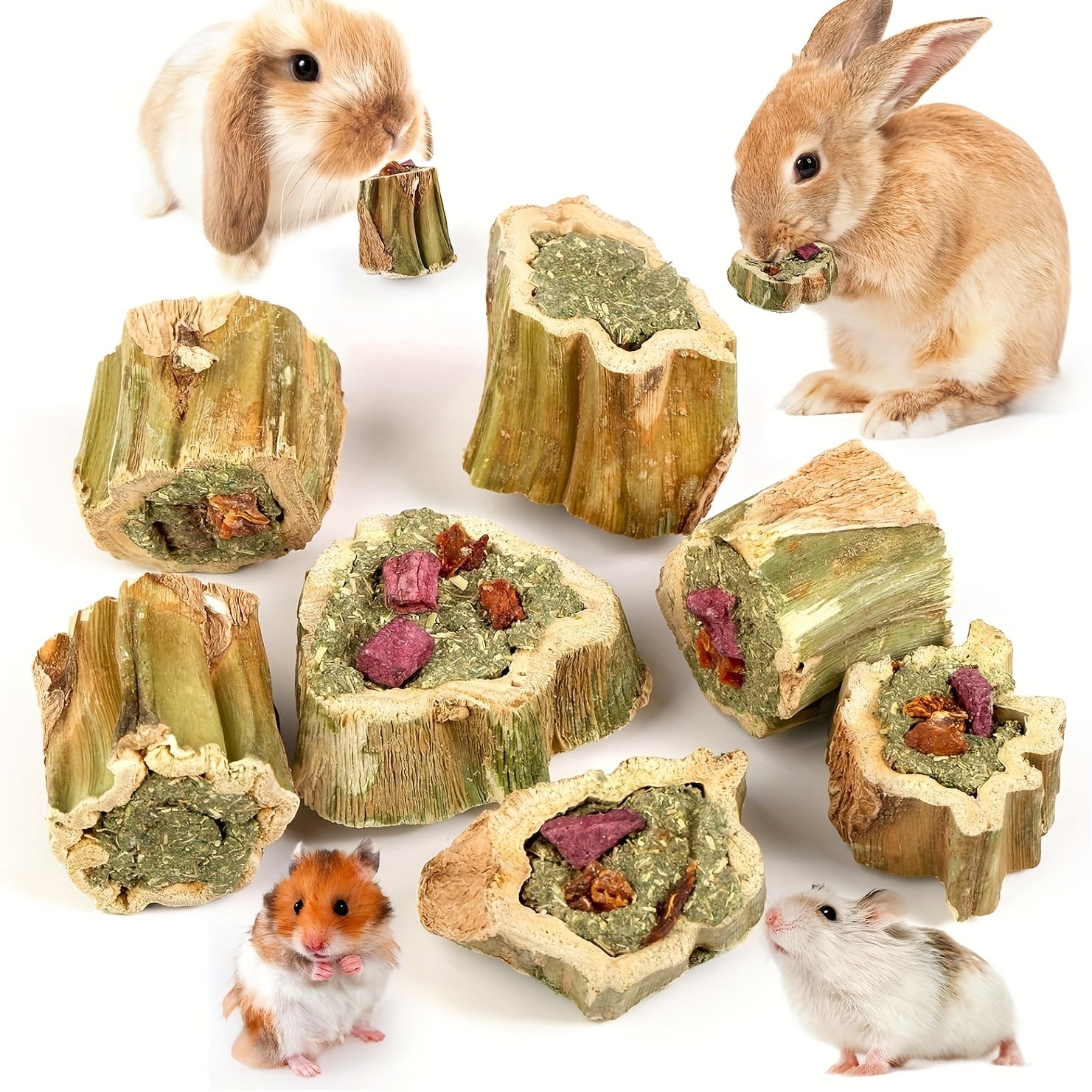 Small Animal Chew Toy with Wood, Natural Apple Wood Sticks Rabbits Hamsters - 100g Papaya Wood option