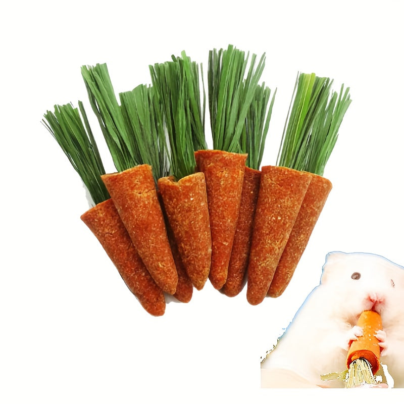 Small Animal Chew Toy with Wood, Natural Apple Wood Sticks Rabbits Hamsters - 15PCS-Carrot Shape option