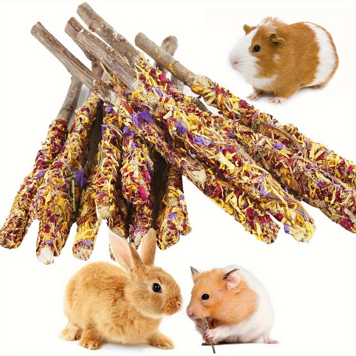 Small Animal Chew Toy with Wood, Natural Apple Wood Sticks Rabbits Hamsters - 18PCS Set option
