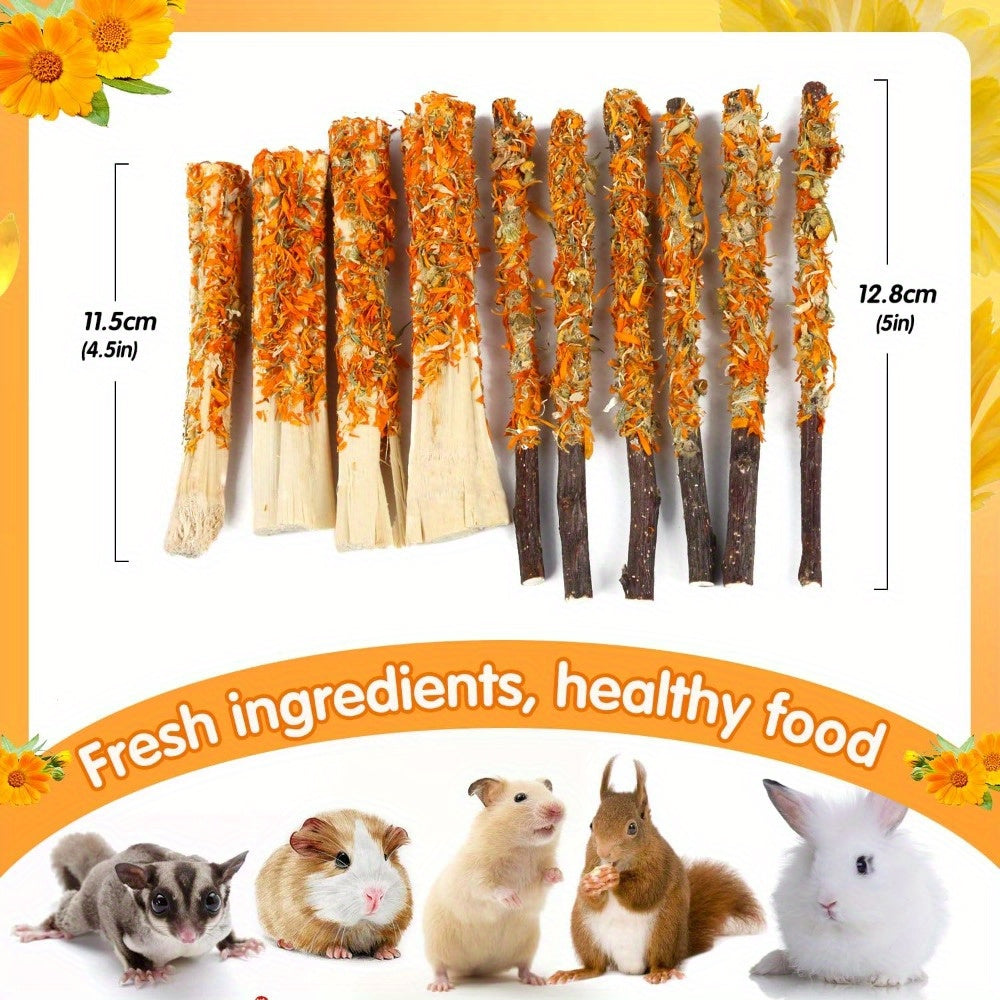 Small Animal Chew Toy with Wood, Natural Apple Wood Sticks Rabbits Hamsters - product gallery image 2