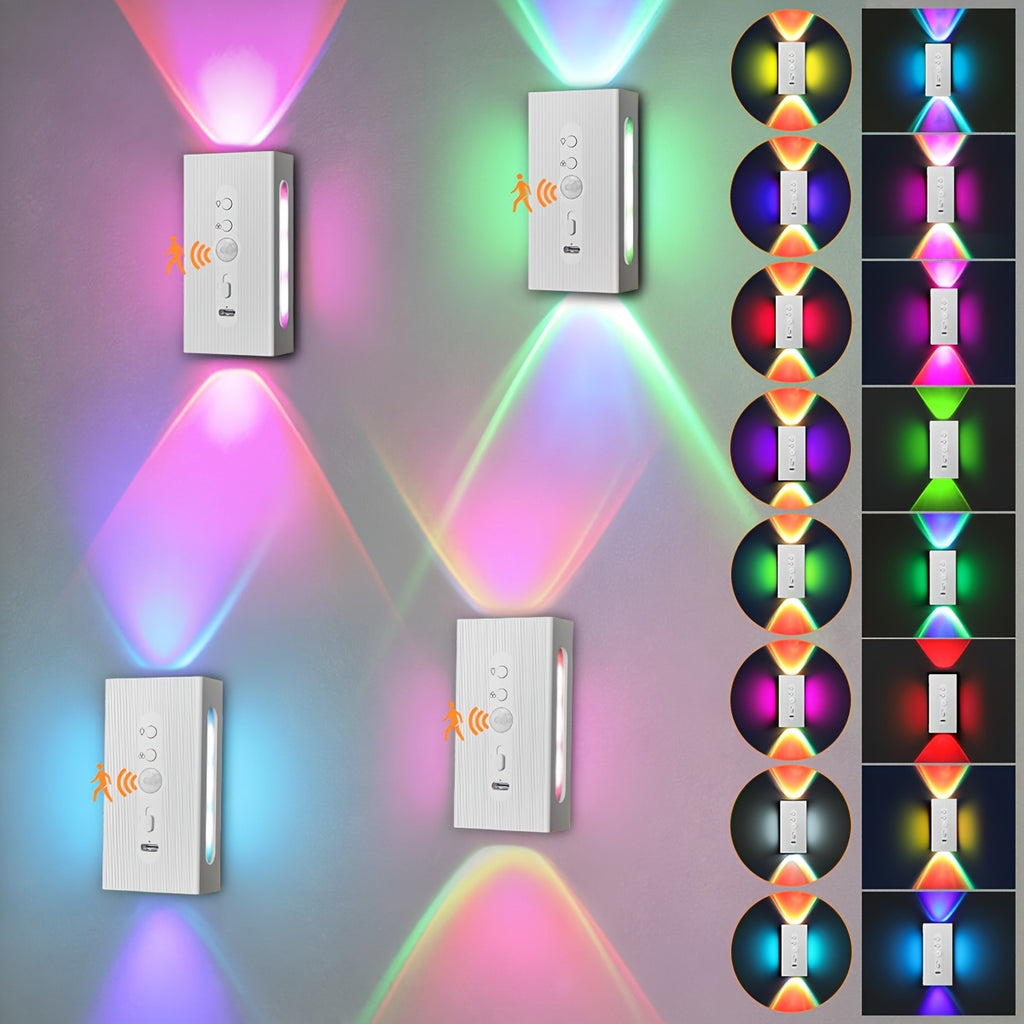 Smart LED Wall Light with Rechargeable, Wireless, 4 Pack - product gallery image 2