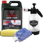 Snow Foam Car Wash Kit with Glass, Coconut, Full Pump Up Cannon Microfibre Mitt