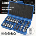 Socket Set with 34-Piece E-Torx Star Chrome Vanadium Steel
