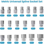 Socket Set with Non-Slip, 32mm, Spline 19-Piece 1/2" Drive Metric 8-32mm - product gallery image 14