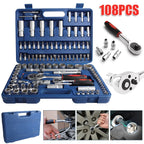 Socket Wrench Set Ratchet Box Toolbox with 108PCS