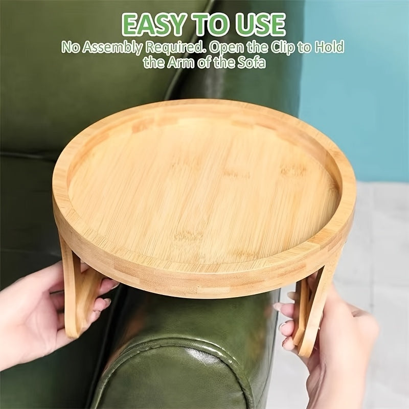 Sofa Arm Tray with 25cm, Wood, Wooden Flexible Armchair Drink Holder Serving - product gallery image 4