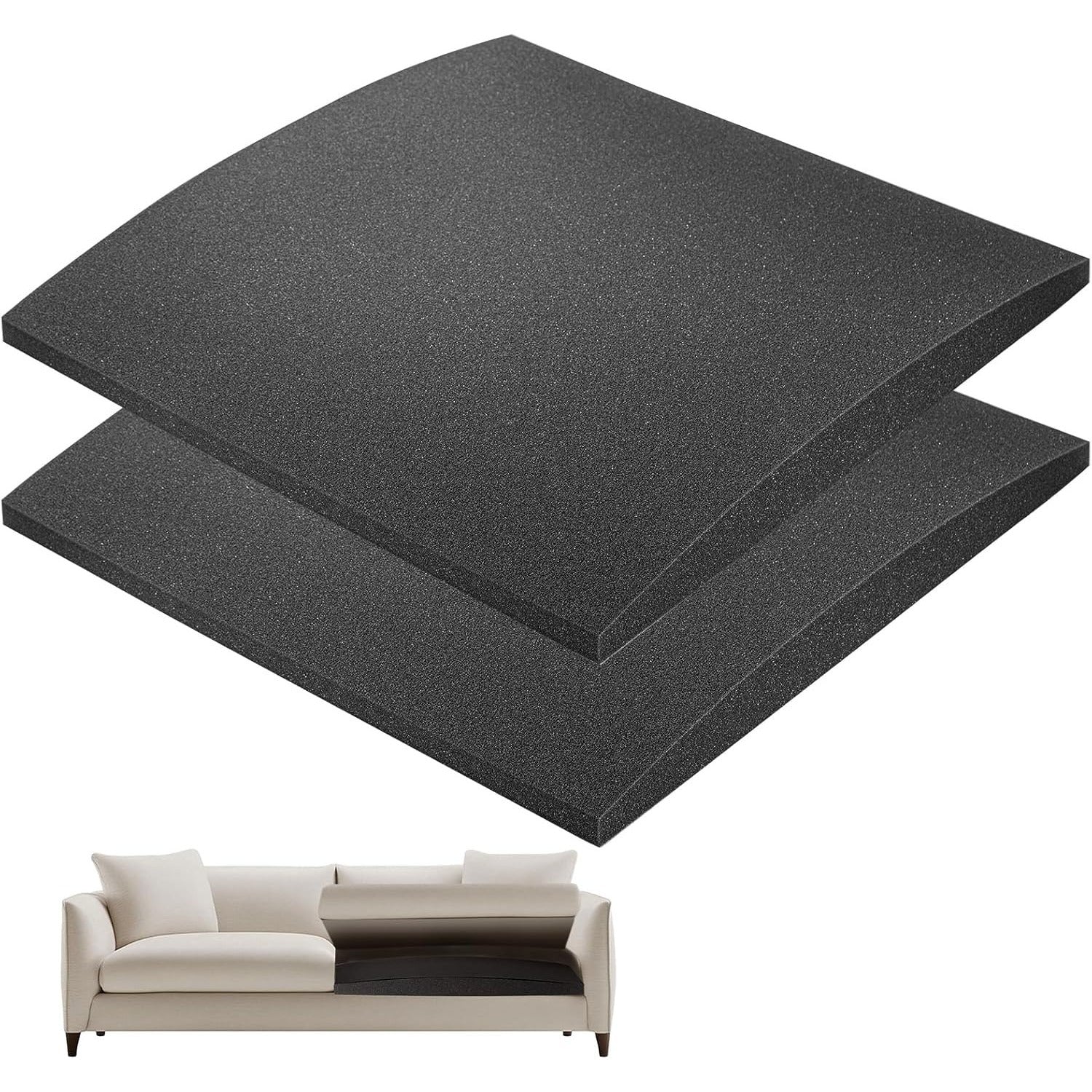 Sofa Cushion Support with 2 Pack, Boards 50x50cm, High-Density 45D Foam Couch