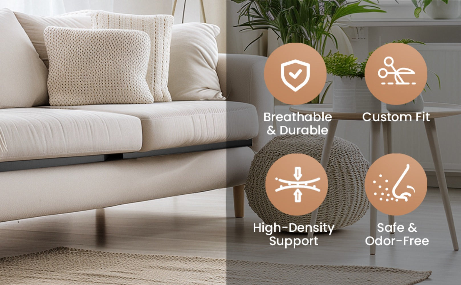 Sofa Cushion Support with 3 Pack, Pads 50x50cm High-Density Foam Couch Saver - product gallery image 11