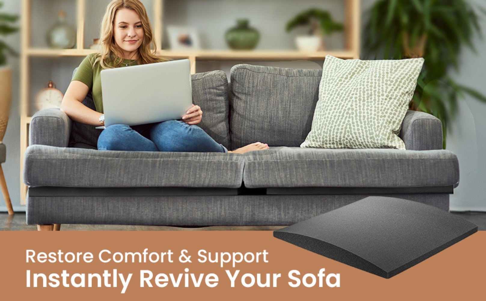 Sofa Cushion Support with 3 Pack, Pads 50x50cm High-Density Foam Couch Saver - product gallery image 8