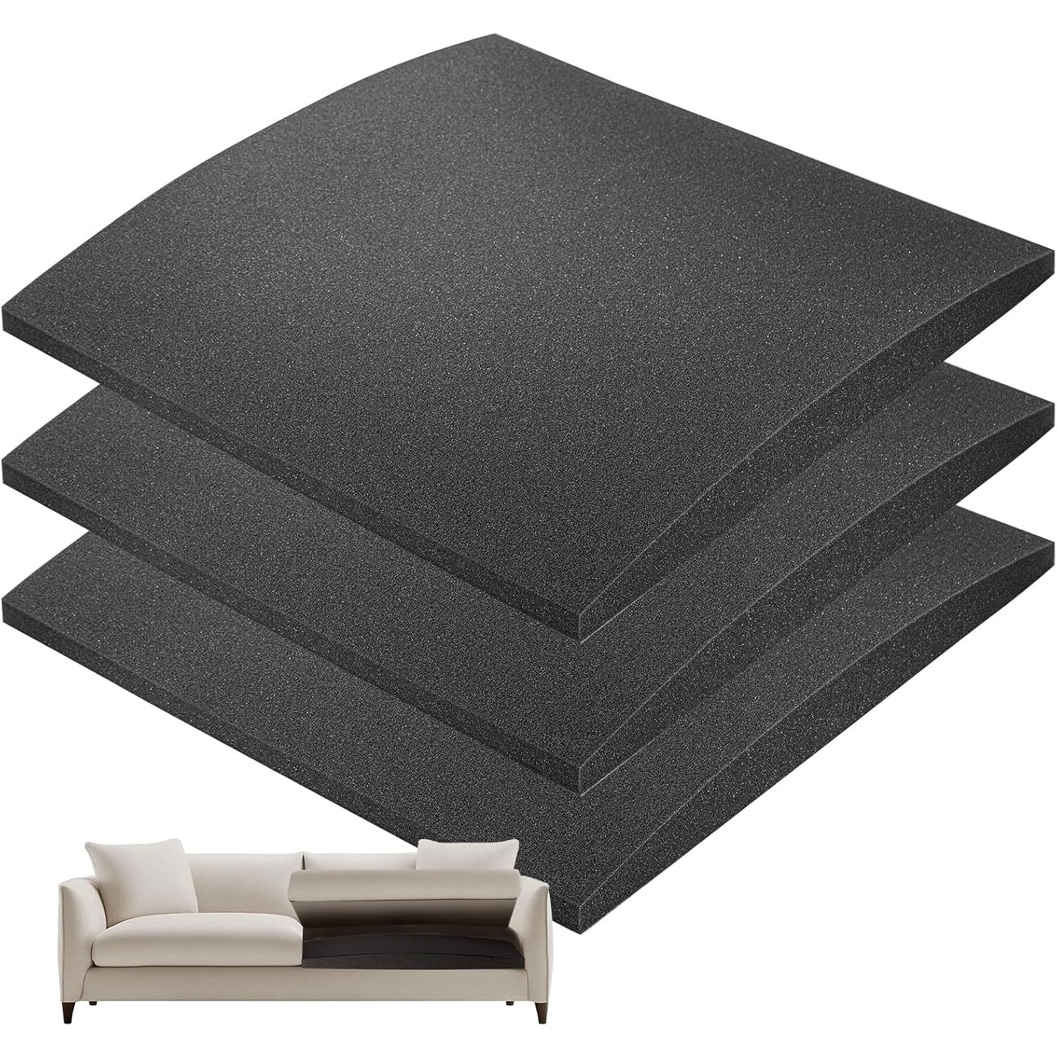 Sofa Cushion Support with 3 Pack, Pads 50x50cm High-Density Foam Couch Saver