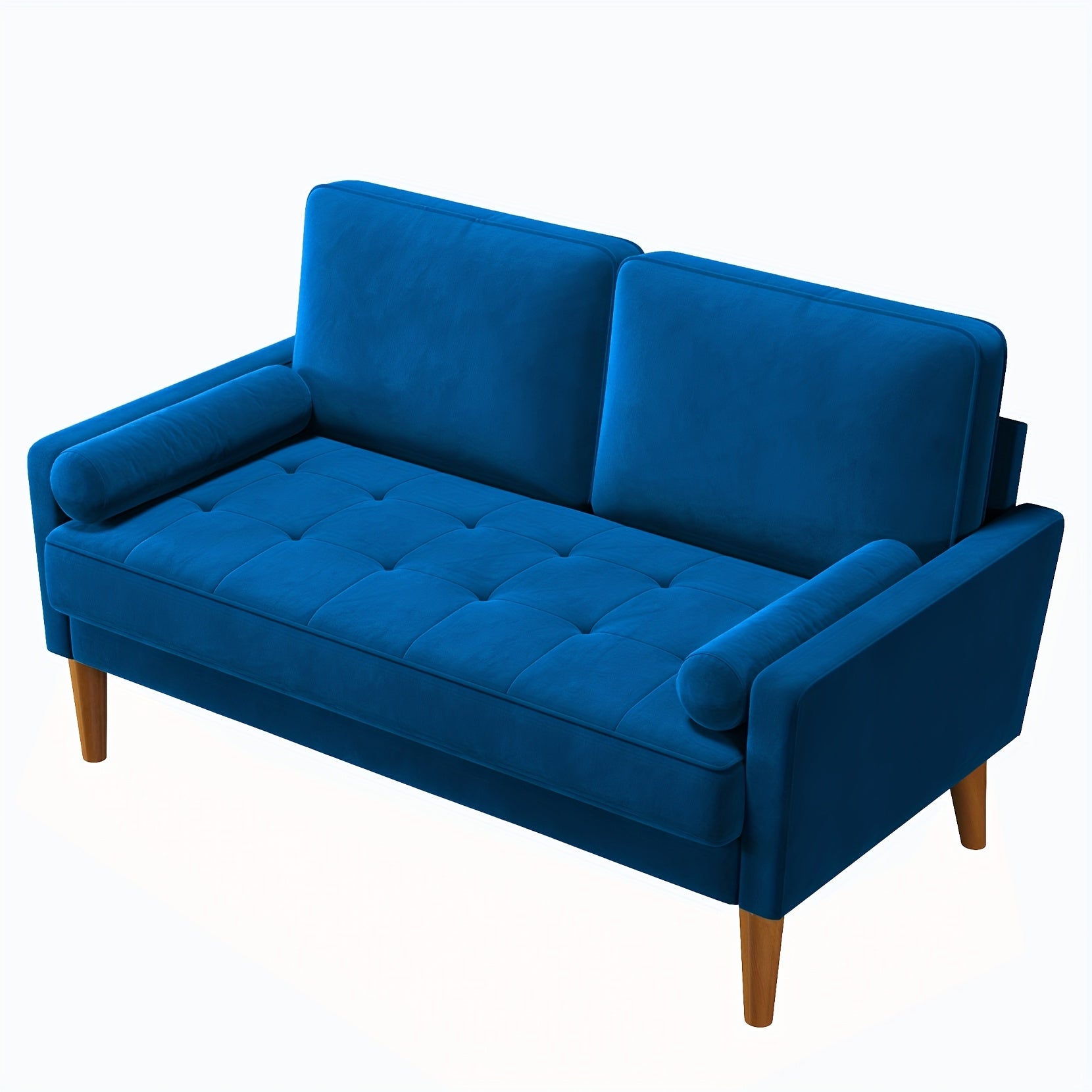 Sofa with Non-Slip, 400kg, Wood, Seater Velvet Beige Small Loveseat Couch - Blue option