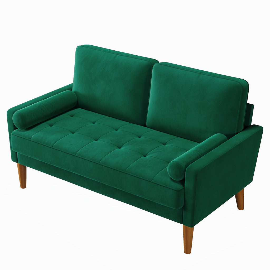 Sofa with Non-Slip, 400kg, Wood, Seater Velvet Beige Small Loveseat Couch - Green option