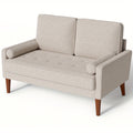 Sofa with Seater Linen Spring Cushion High Resilience - Ashbeige option