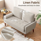 Sofa with Seater Linen Spring Cushion High Resilience - product gallery image 5