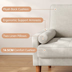 Sofa with Seater Linen Spring Cushion High Resilience - product gallery image 6