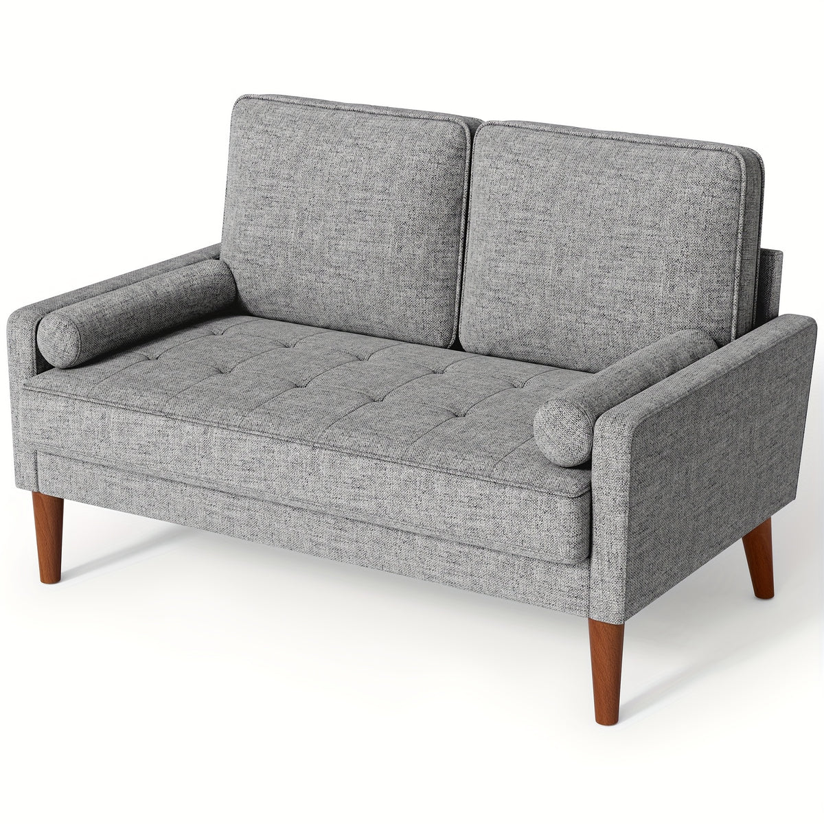 Sofa with Seater Linen Spring Cushion High Resilience - Light Gray option