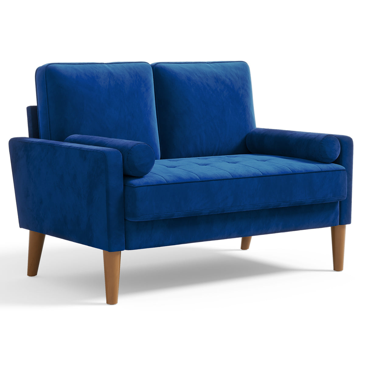 Sofa with Velvet, Small Modern Velvet 2-Seater Tufted Loveseat - Blue option