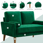 Sofa with Velvet, Small Modern Velvet 2-Seater Tufted Loveseat - product gallery image 2