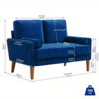 Sofa with Velvet, Small Modern Velvet 2-Seater Tufted Loveseat - product gallery image 4