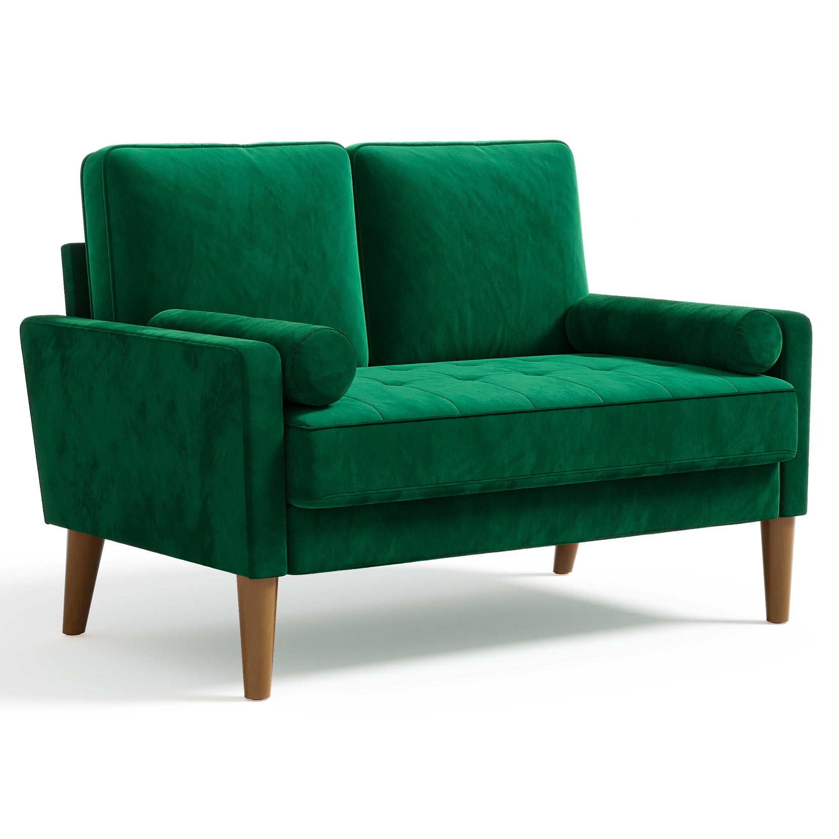 Sofa with Velvet, Small Modern Velvet 2-Seater Tufted Loveseat - Green option