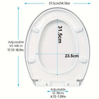 Soft Close Toilet Seat White Bathroom Oval with Heavy Duty Universal Hinges Anti Slam - product gallery image 2