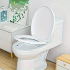 Soft Close Toilet Seat White Bathroom Oval with Heavy Duty Universal Hinges Anti Slam - product gallery image 6