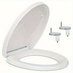 Soft Close Toilet Seat White Bathroom Oval with Heavy Duty Universal Hinges Anti Slam - White option
