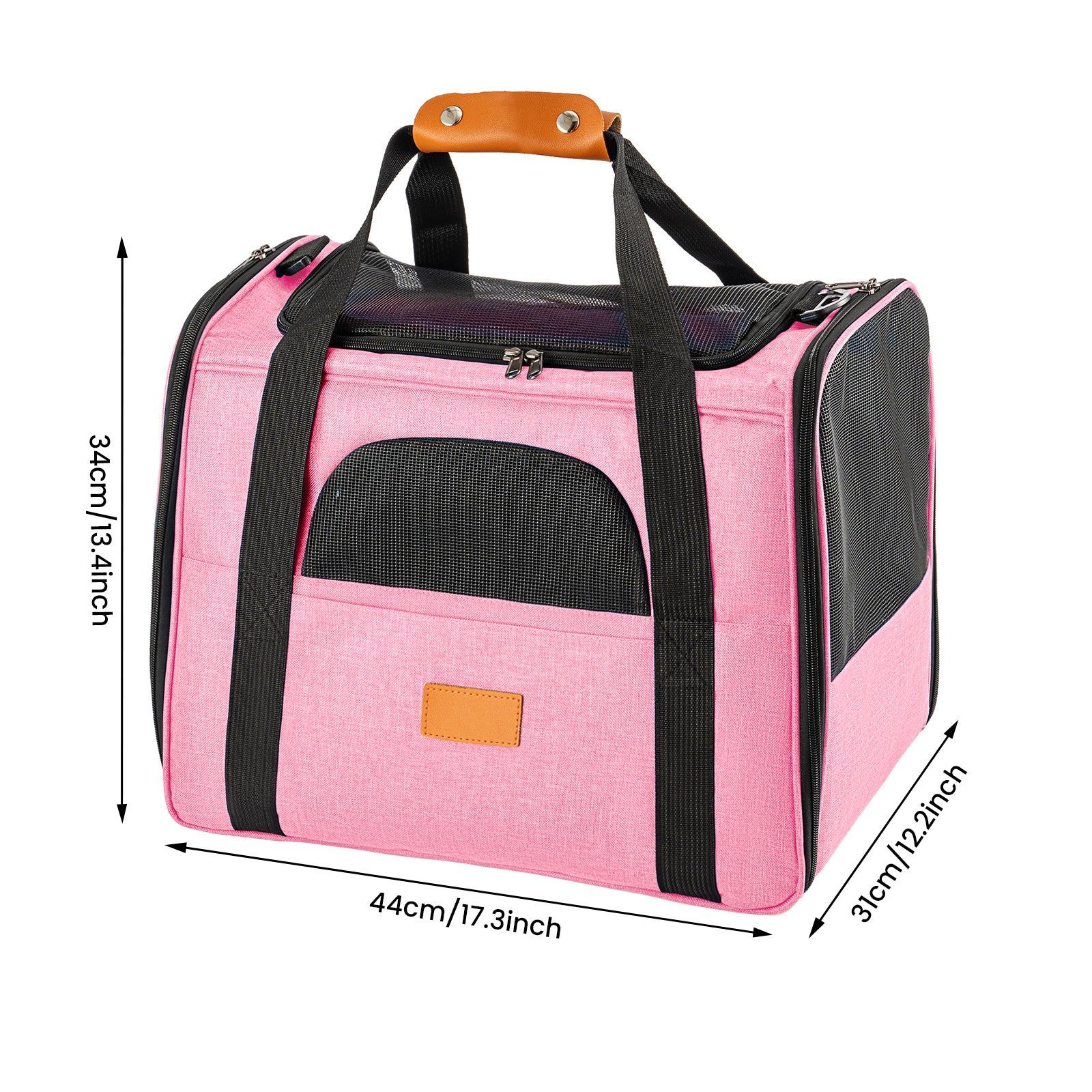Soft Pet Carrier with 44cm, Mesh Bag Purple Travel Bowl - product gallery image 4