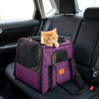 Soft Pet Carrier with 44cm, Mesh Bag Purple Travel Bowl - product gallery image 7