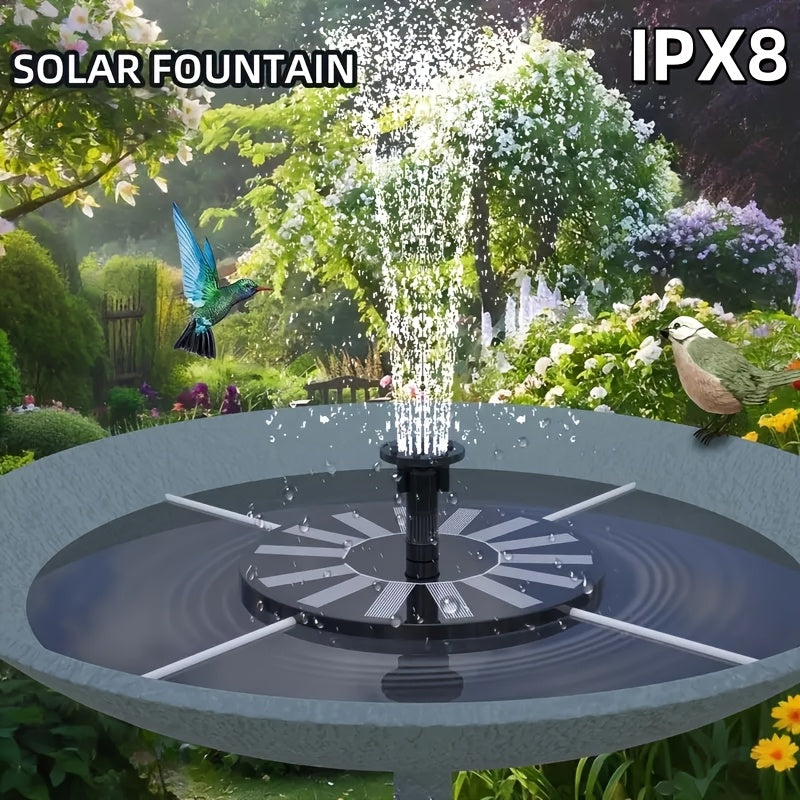 Solar Fountain Pump with 1.5W Round Disc Fountain Bird Feeder - product gallery image 6