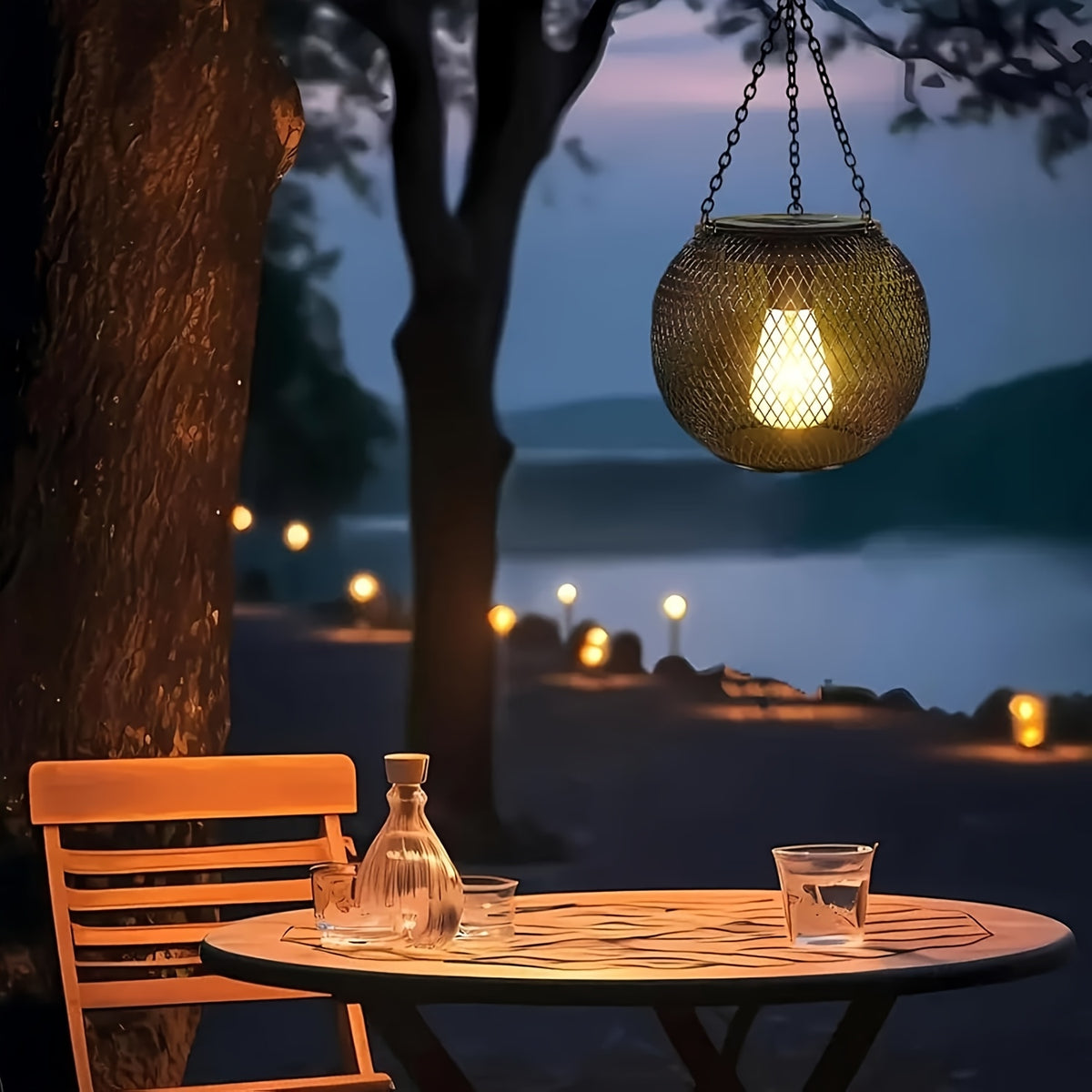 Solar Garden Lantern with Rechargeable, Metal, 2 Pack, 2pcs - product gallery image 5