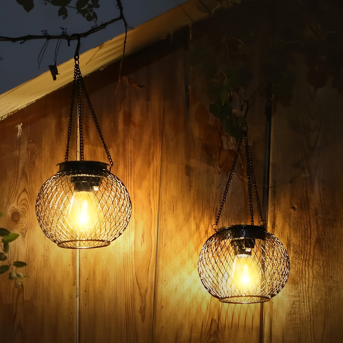 Solar Garden Lantern with Rechargeable, Waterproof, 2 Pack - product gallery image 5