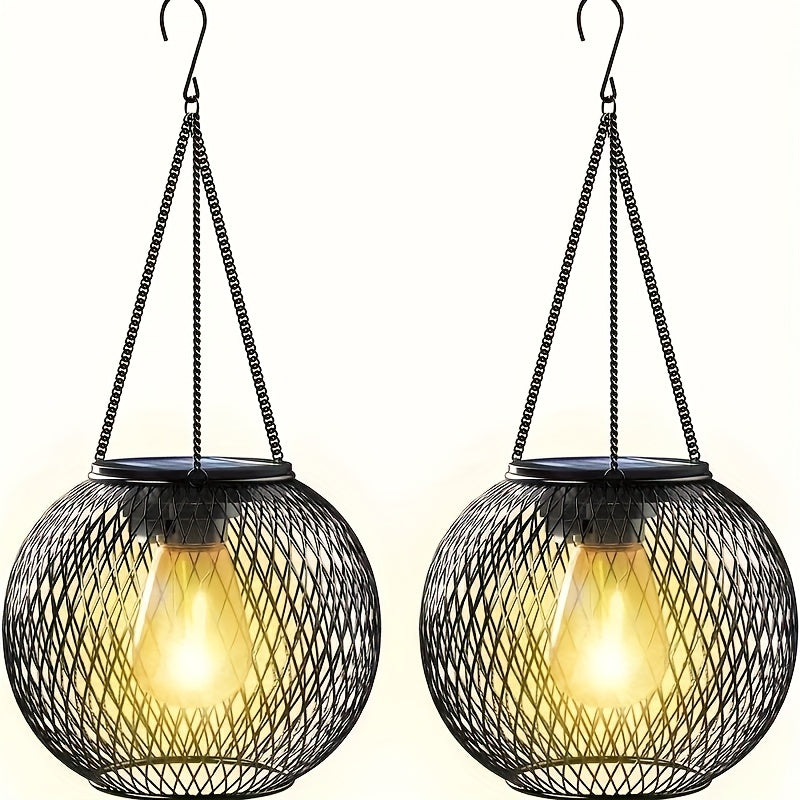 Solar Garden Lantern with Rechargeable, Waterproof, 2 Pack - product gallery image 6