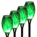 Solar Garden Light with Plastic, 12 Pack, Flame Torch Lights Green Flickering Outdoor - 4 Packs option
