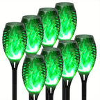 Solar Garden Light with Plastic, 12 Pack, Flame Torch Lights Green Flickering Outdoor - product gallery image 5