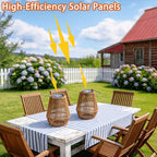 Solar Lantern with Metal, Powered Rattan Lanterns Minimalist Indoor - product gallery image 9