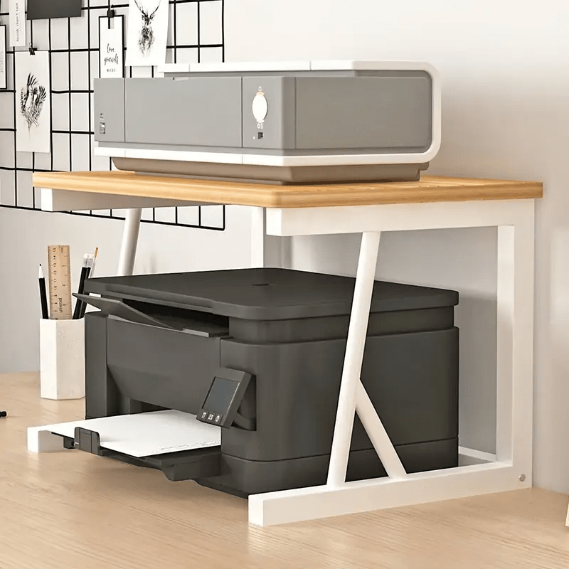 Space-Saving Wooden Printer Stand with 1pc Space-Saving Storage Shelf Durable, Sturdy - product gallery image 4