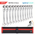 SPAITRON 12/8/6pcs 72Teeth Adjustable Head with Wheels, 19mm - METRIC, 12pcs option