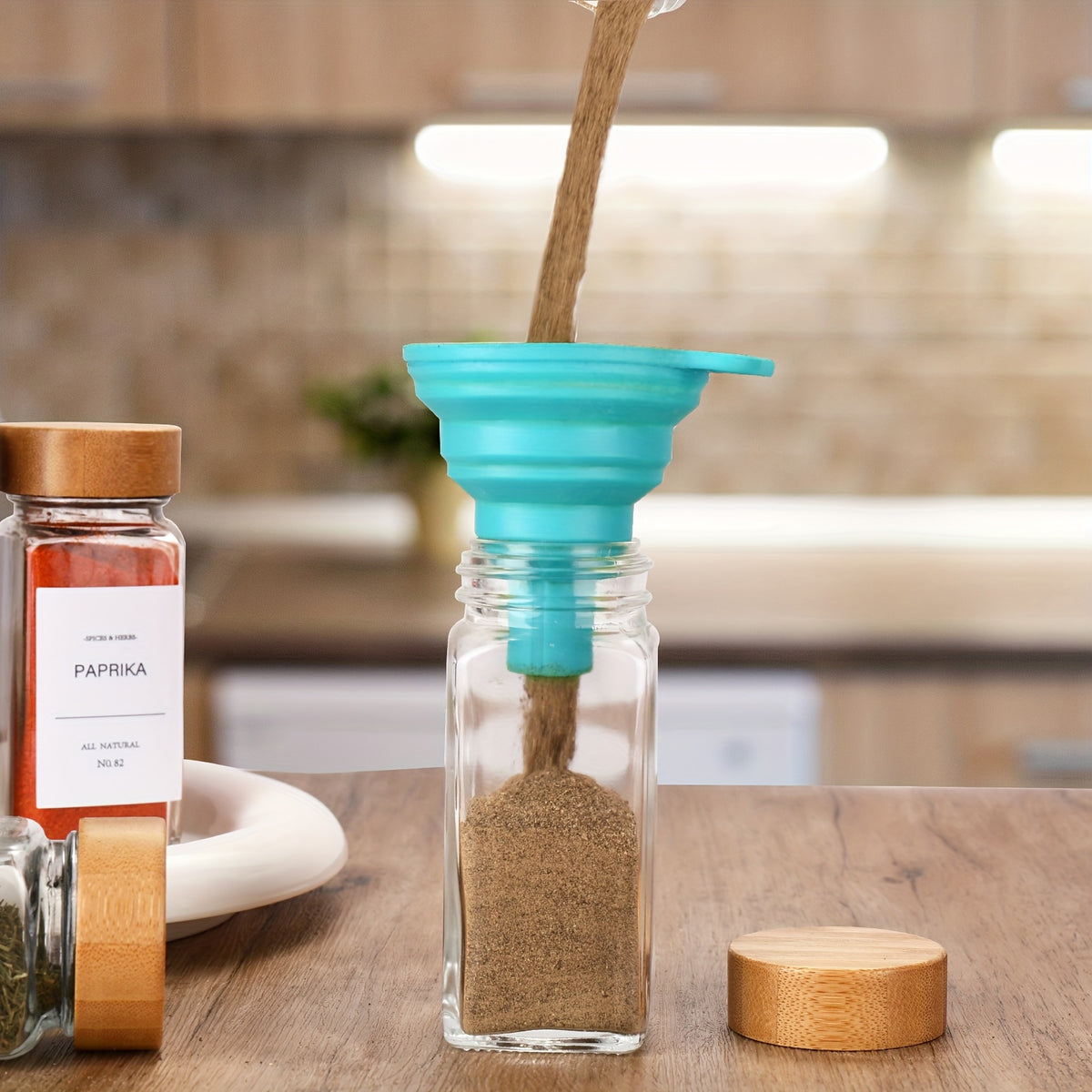 Spice Jar Set with 4oz, Glass, 24 Pack, Glass Jars Labels Lids Empty Bottles - product gallery image 8