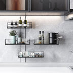 Spice Racks & Holder with Wall-Mounted, Metal, Wall Mounted Rack Organiser of No-Drill - product gallery image 7