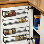 Spice Racks & Holder with Wall-Mounted, Metal, Wall Mounted Rack Organiser of No-Drill
