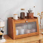 Spice Racks & Organiser with Bamboo Rack Transparent Door Tier - product gallery image 16