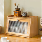 Spice Racks & Organiser with Bamboo Rack Transparent Door Tier