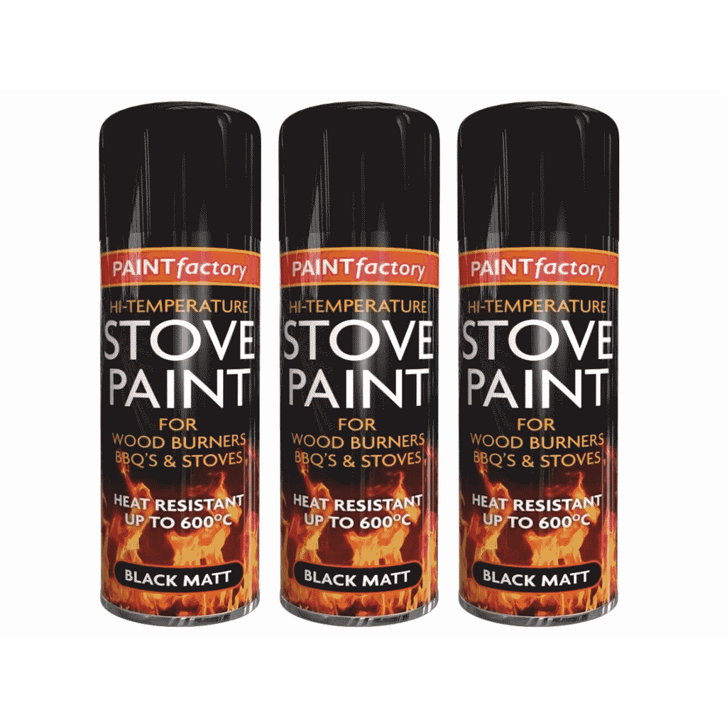 Spray Paint with 400ml, Metal, 3, Heat Resistant Matt Black 3-Pack High