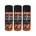 Spray Paint with 400ml, Metal, 3, Heat Resistant Matt Black 3-Pack High