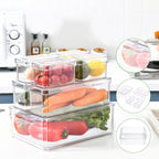 Stackable Fridge Organiser Bin Set with Clear Bins Seven or Ten - product gallery image 5